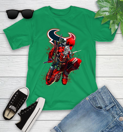 NFL Deadpool Marvel Comics Sports Football Houston Texans Youth T-Shirt 6
