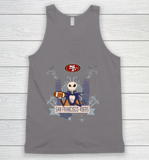 NFL San Francisco 49ers Football Jack Skellington Halloween Tank Top 6