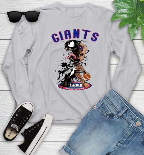 NFL New York Giants Football Venom Groot Guardians Of The Galaxy Youth Long Sleeve 5