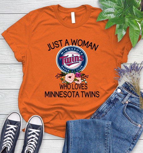 MLB Just A Woman Who Loves Minnesota Twins Baseball Sports Women's T-Shirt 2