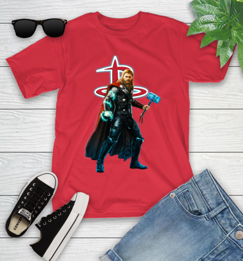 NBA Thor Avengers Endgame Basketball Houston Rockets Youth T-Shirt 10