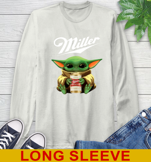 Star Wars Baby Yoda Hugs Miller High Life Beer Shirt 69