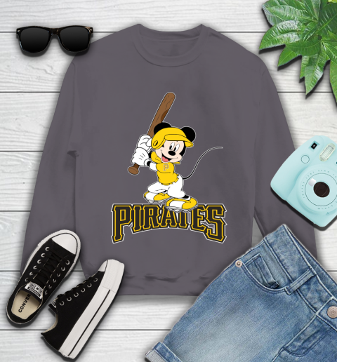 MLB Baseball Pittsburgh Pirates Cheerful Mickey Mouse Shirt Youth Sweatshirt 5
