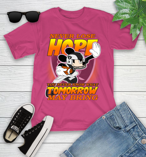 Oakland Raiders NFL Football Mickey Disney Never Lose Hope Youth T-Shirt 11