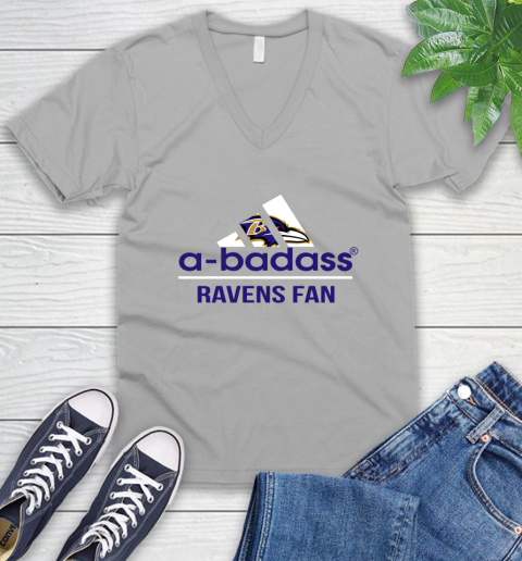 Baltimore Ravens NFL Football A Badass Adidas Adoring Fan Sports V-Neck T-Shirt 3