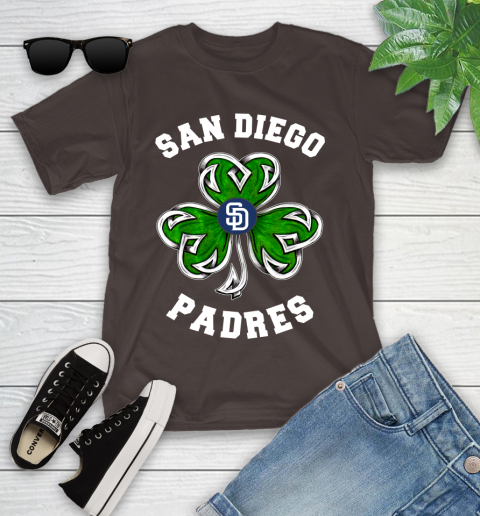 MLB San Diego Padres Three Leaf Clover St Patrick's Day Baseball Sports Youth T-Shirt 7