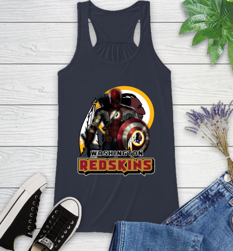 NFL Captain America Thor Spider Man Hawkeye Avengers Endgame Football Washington Redskins Racerback Tank 12