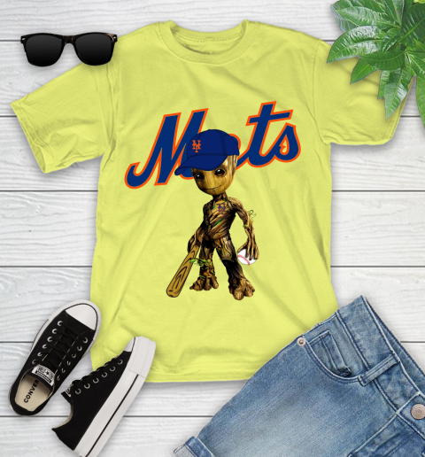 MLB New York Mets Groot Guardians Of The Galaxy Baseball Youth T-Shirt 8