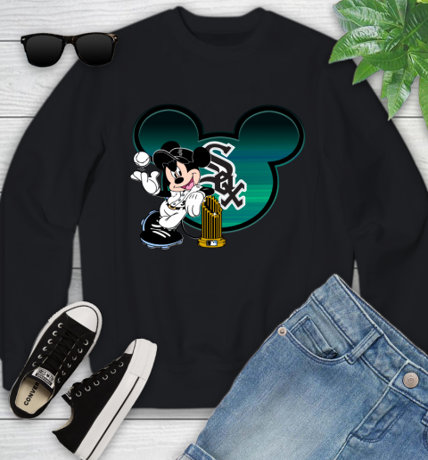 MLB Chicago White Sox The Commissioner's Trophy Mickey Mouse Disney Youth Sweatshirt 2