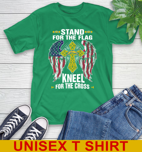 NFL Football Los Angeles Chargers Stand For Flag Kneel For The Cross Shirt T-Shirt 7
