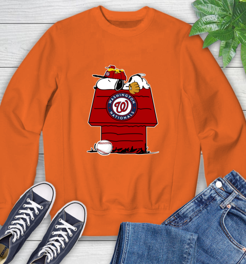 MLB Washington Nationals Snoopy Woodstock The Peanuts Movie Baseball T Shirt_000 Sweatshirt 4