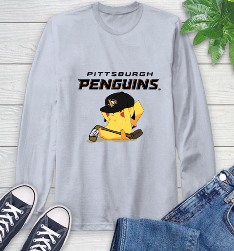 NHL Pikachu Hockey Sports Pittsburgh Penguins Long Sleeve T-Shirt 6