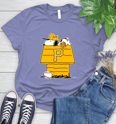 MLB Pittsburgh Pirates Snoopy Woodstock The Peanuts Movie Baseball T Shirt Women's T-Shirt 11