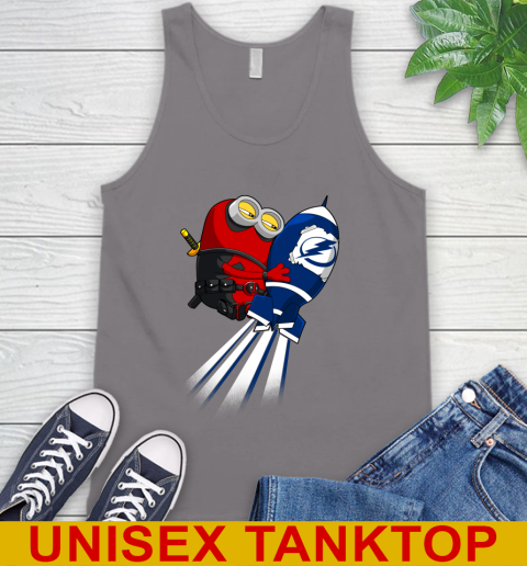 NHL Hockey Tampa Bay Lightning Deadpool Minion Marvel Shirt Tank Top - Image 7