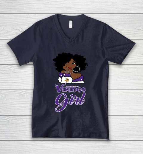 Minnesota Vikings Girl NFL V-Neck T-Shirt 3