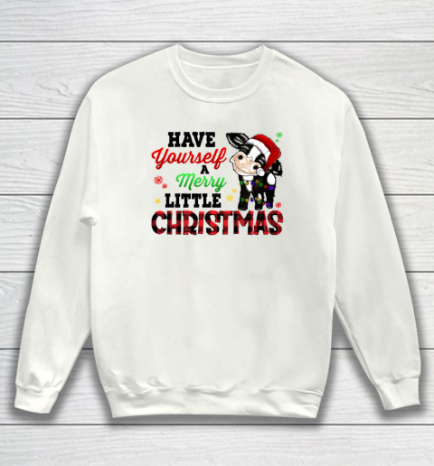 Have Yourself Merry Little Christmas Santa Cow Pajama Sweatshirt
