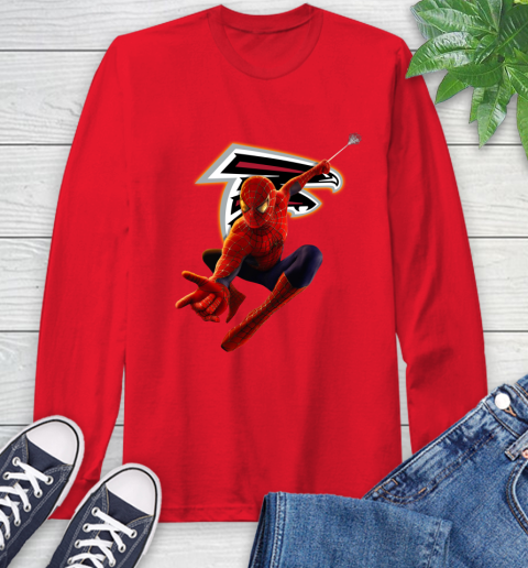 NFL Spider Man Avengers Endgame Football Atlanta Falcons Long Sleeve T-Shirt 10