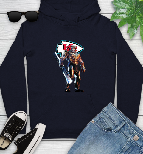 NFL Thanos Gauntlet Avengers Endgame Football Kansas City Chiefs Youth Hoodie 4