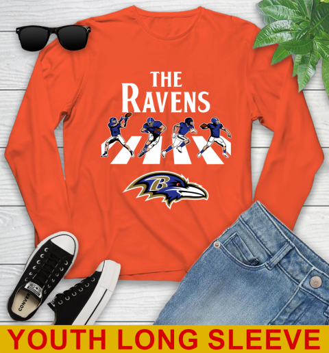 NFL Football Baltimore Ravens The Beatles Rock Band Shirt Youth Long Sleeve 3