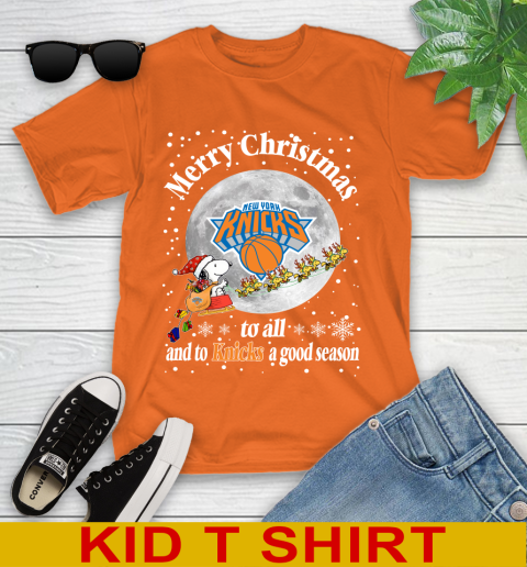 New York Knicks Merry Christmas To All And To Knicks A Good Season NBA Basketball Sports Youth T-Shirt 8
