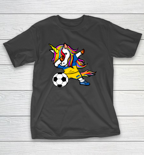 Dabbing Unicorn Ukraine Football Ukrainian Flag Soccer T-Shirt 14