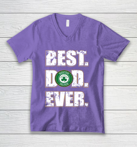 NBA Boston Celtics Basketball Best Dad Ever Family Shirt V-Neck T-Shirt 8