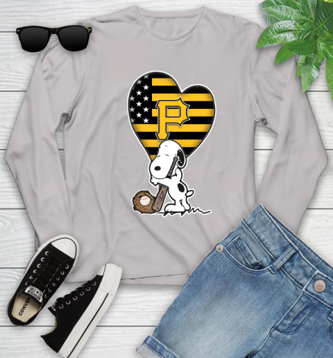 Pittsburgh Pirates MLB Baseball The Peanuts Movie Adorable Snoopy Youth Long Sleeve 12