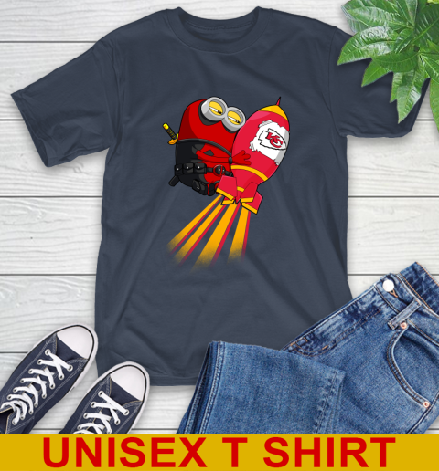 NFL Football Kansas City Chiefs Deadpool Minion Marvel Shirt T-Shirt - Image 4