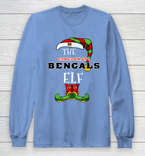 Cincinnati Bengals Christmas ELF Funny NFL Long Sleeve T-Shirt 8
