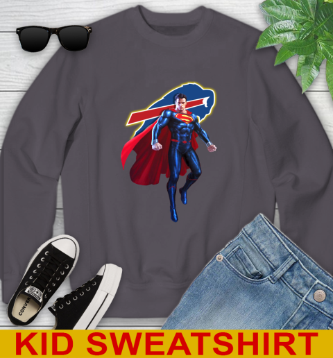 NFL Superman DC Sports Football Buffalo Bills Youth Sweatshirt 6