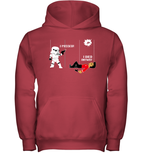 s83w star wars star trek a stormtrooper and a redshirt in a fight shirts youth hoodie 43 front red