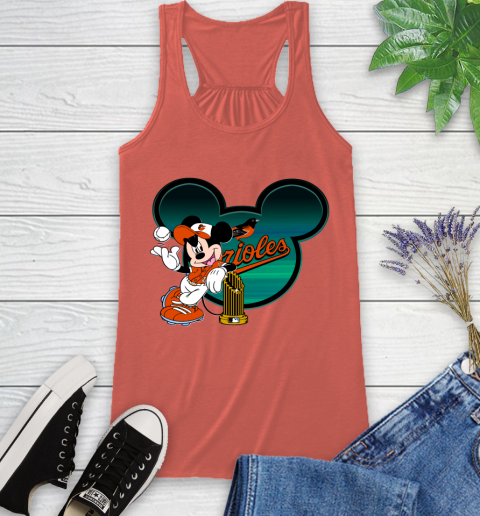 MLB Baltimore Orioles The Commissioner's Trophy Mickey Mouse Disney Racerback Tank 4