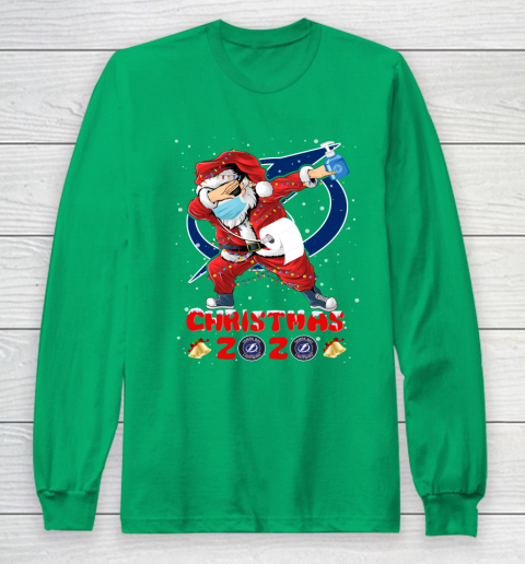 Tampa Bay Lightning Funny Santa Claus Dabbing Christmas 2020 NHL Long Sleeve T-Shirt 4