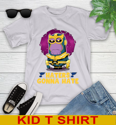 NHL Hockey St.Louis Blues Haters Gonna Hate Thanos Minion Marvel Shirt Youth T-Shirt 5