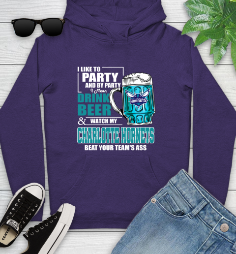 NBA Drink Beer and Watch My Charlotte Hornets Beat Your Team' Ass Youth Hoodie 5