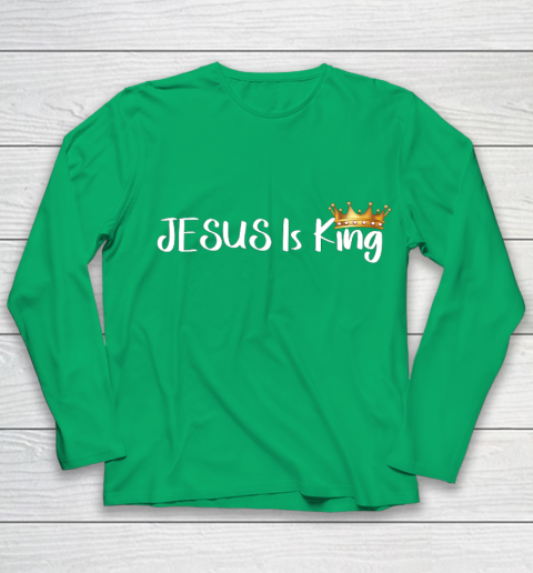 Jesus Is King Shirt Religious Christian Youth Long Sleeve 4