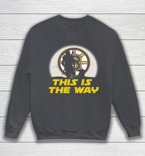 Boston Bruins NHL Ice Hockey Star Wars Yoda And Mandalorian This Is The Way Sweatshirt 4