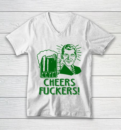 Beer Lover Funny Shirt Irish Cheers For Saint Patricks Day V-Neck T-Shirt