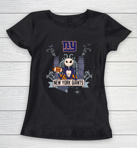 NFL New York Giants Football Jack Skellington Halloween Women's T-Shirt