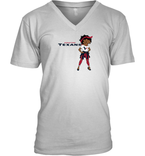 Betty Boop Houston Texans V-Neck T-Shirt