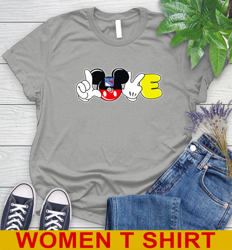 New York Rangers NHL Hockey Love Mickey Disney Sports Women's T-Shirt 11
