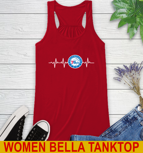 Philadelphia 76ers NBA Basketball Heart Beat Shirt Racerback Tank 4