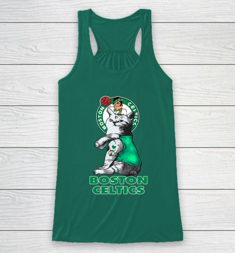 NBA Basketball My Cat Loves Boston Celtics Racerback Tank 5