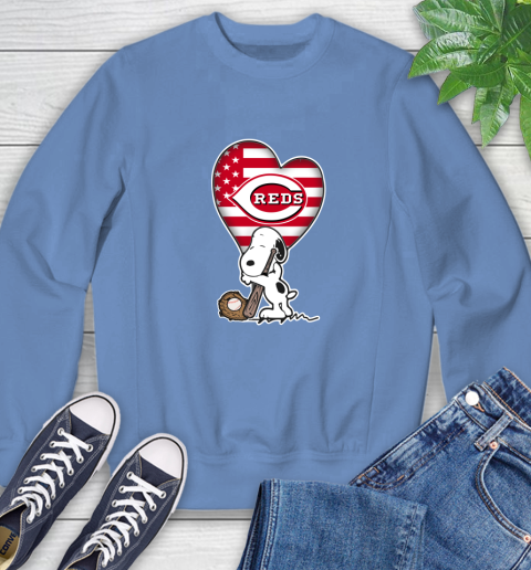 Cincinnati Reds MLB Baseball The Peanuts Movie Adorable Snoopy Sweatshirt 11