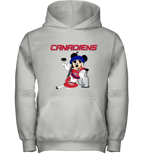 Mickey Montreal Canadiens With The Stanley Cup Hockey NHL Youth Hoodie