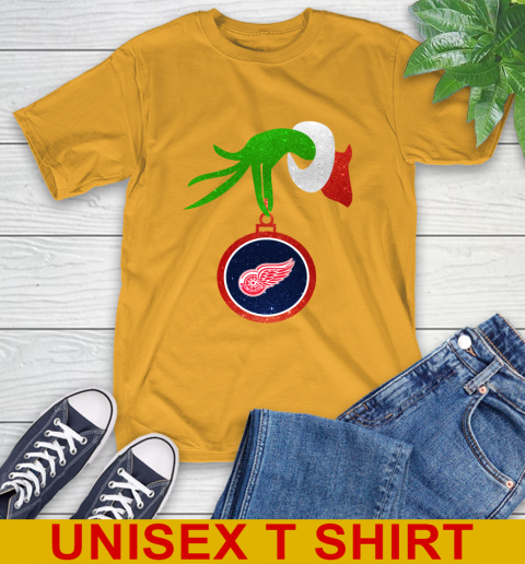 Detroit Red Wings Grinch Merry Christmas NHL Hockey T-Shirt 3