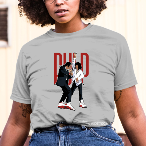 Air Jordan 13 Chicago Matching Sneaker Tshirt Pulp Fiction Dance White and Red Jordan Shirt