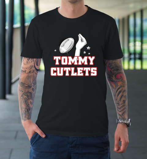 NY Italian Hand Gesture Tommy Cutlets Football Quarterback T-Shirt