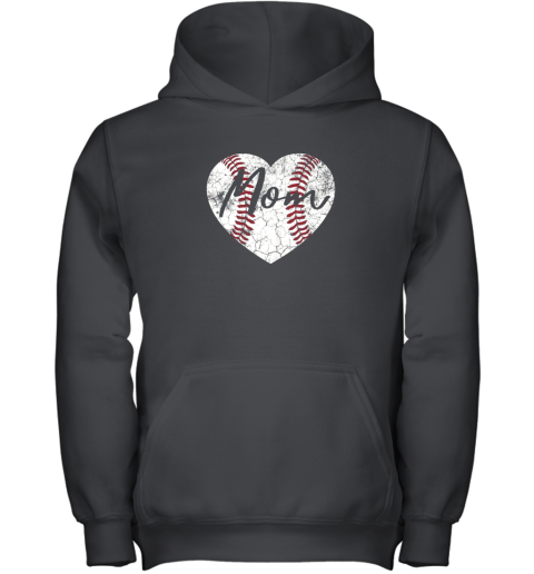 Baseball Softball Heart Mom Shirt Mother's Day Gift Youth Hoodie