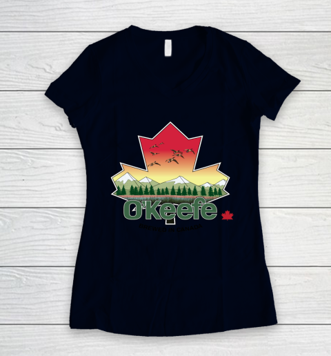 Beer Lover Funny Shirt O'Keefe Brewery  Brewed in Canada Women's V-Neck T-Shirt 2